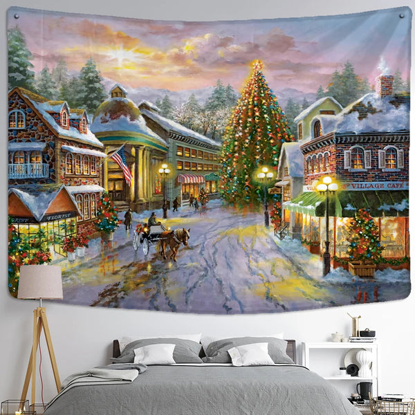 Snow Scape Art Tapestry-ToShay.org