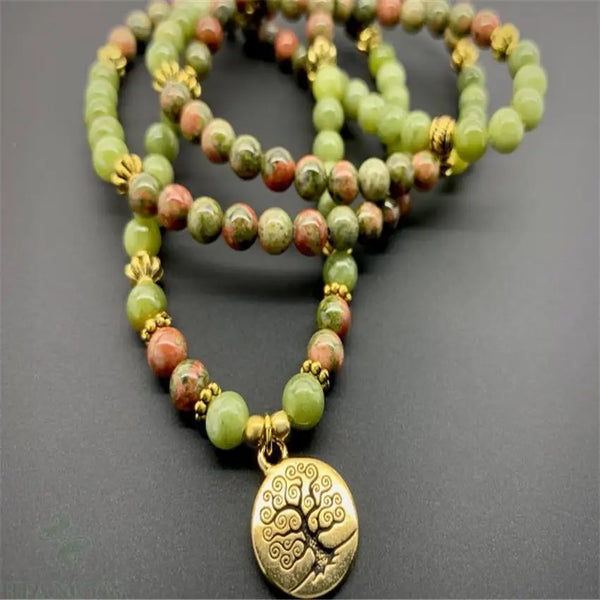 Green Epidote Mala Beads-ToShay.org