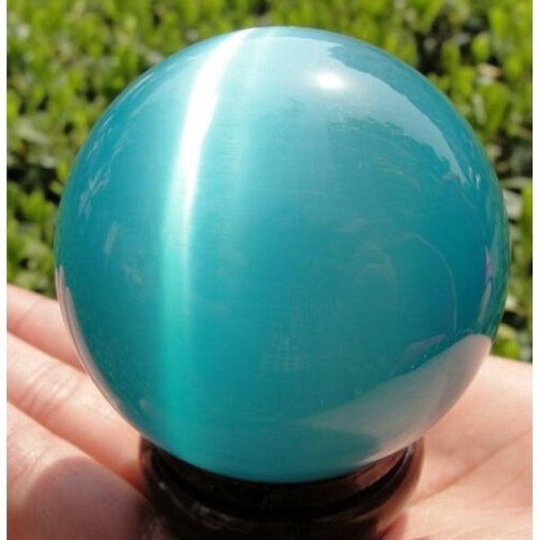 Blue Cats Eye Crystal Ball-ToShay.org