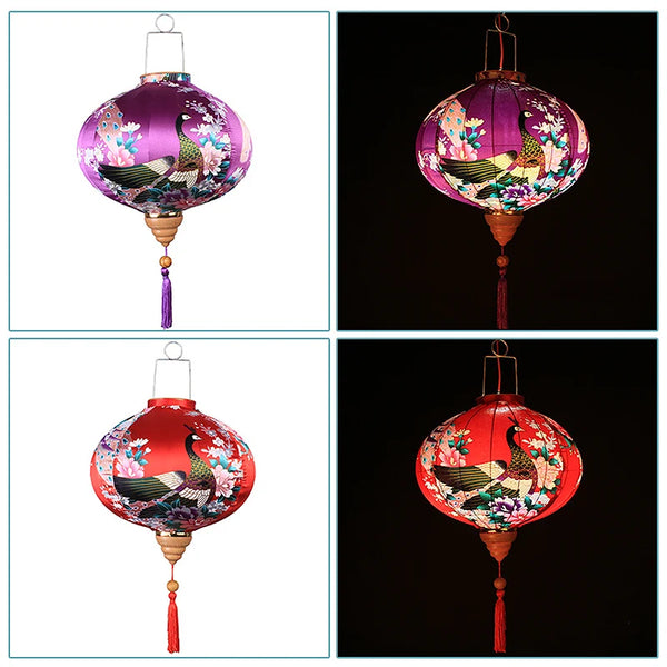 Peacock Silk Lanterns-ToShay.org