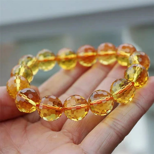 Yellow Citrine Bead Bracelet-ToShay.org