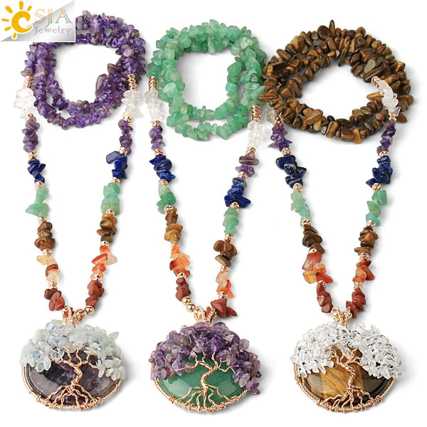 Chakra Crystal Pendant Necklace-ToShay.org