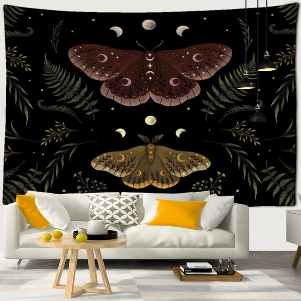 Moon Phase Moth Tapestry-ToShay.org