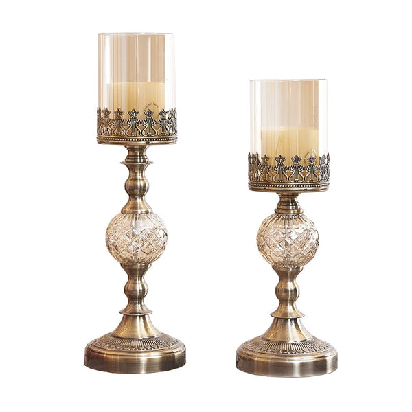 Bronze Glass Candle Holders-ToShay.org