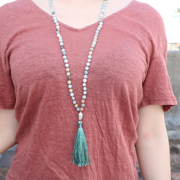 Blue Amazonite Mala Beads-ToShay.org