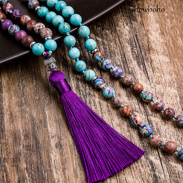 Blue Turquoise Mala Beads-ToShay.org