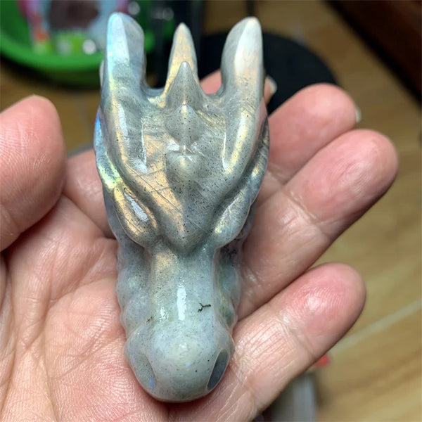 Blue Labradorite Dragon Skull-ToShay.org