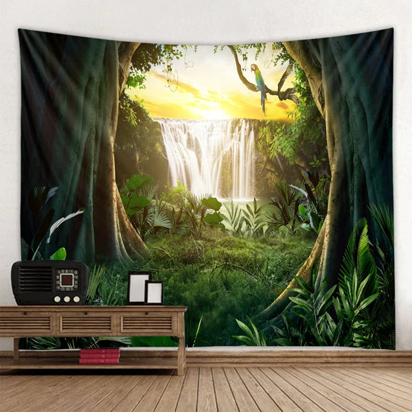 Forest Waterfall Tapestry-ToShay.org