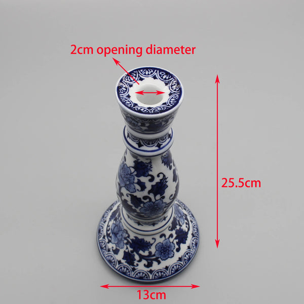 Blue and White Candle Holder-ToShay.org