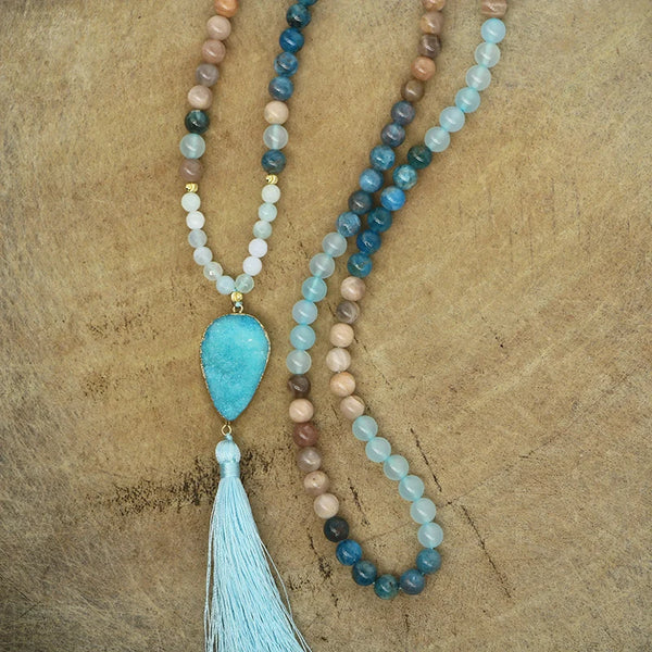 Blue Druzy Stone Mala Beads-ToShay.org