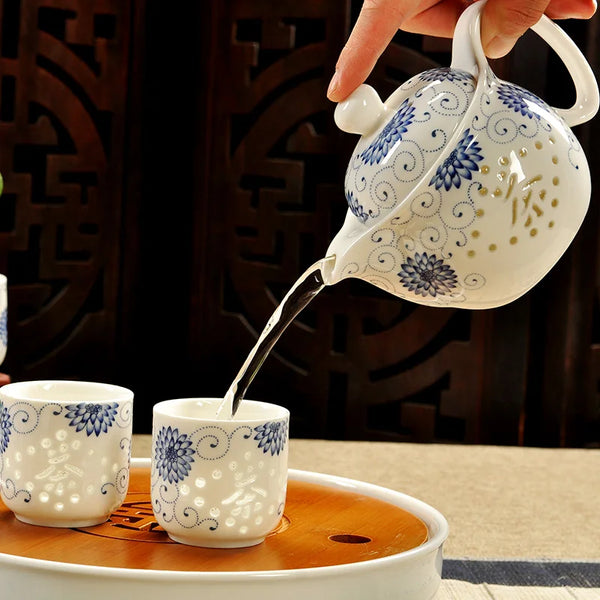 White Painted Ceramic Tea Sets-ToShay.org