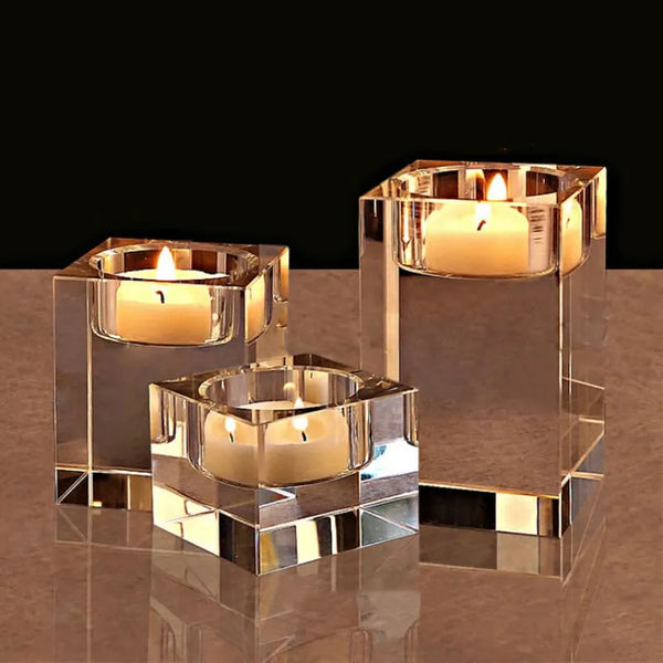 Crystal Cube Candle Holders-ToShay.org