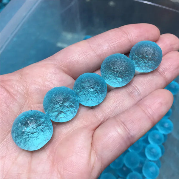 Blue Moldavite Meteorite Glass Balls-ToShay.org