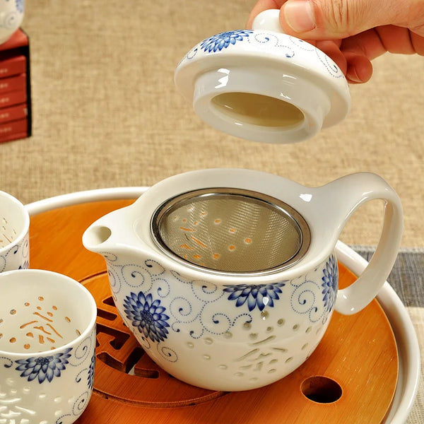 White Painted Ceramic Tea Sets-ToShay.org