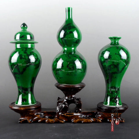 Green Glazed Porcelain Vases-ToShay.org