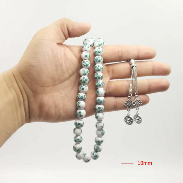 Green Ceramic Prayer Beads-ToShay.org