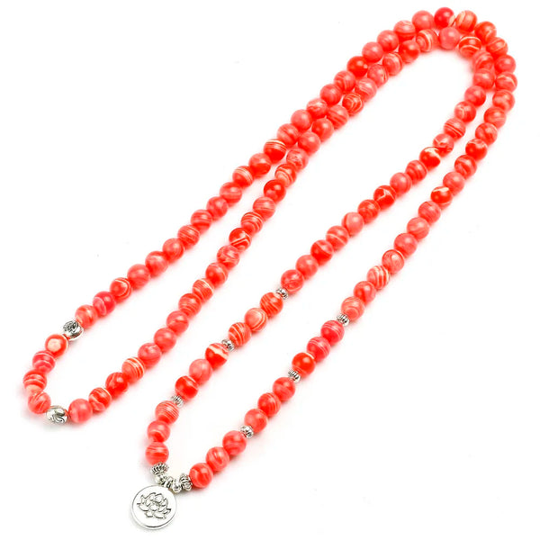 Red Rhodochrosite Stone Mala Beads-ToShay.org