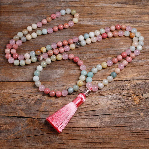 Pink Rhodochrosite Mala Beads-ToShay.org