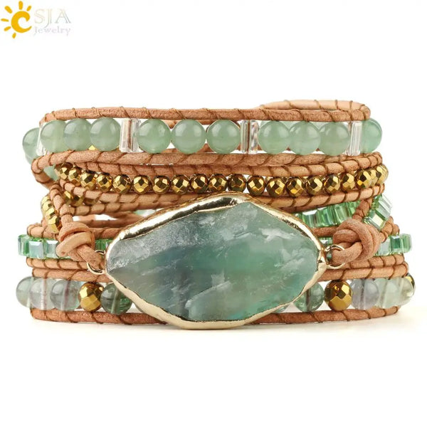 Green Aventurine Wrap Bracelet-ToShay.org