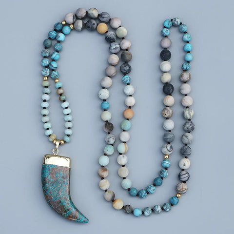 Blue Ocean Stone Mala Beads-ToShay.org