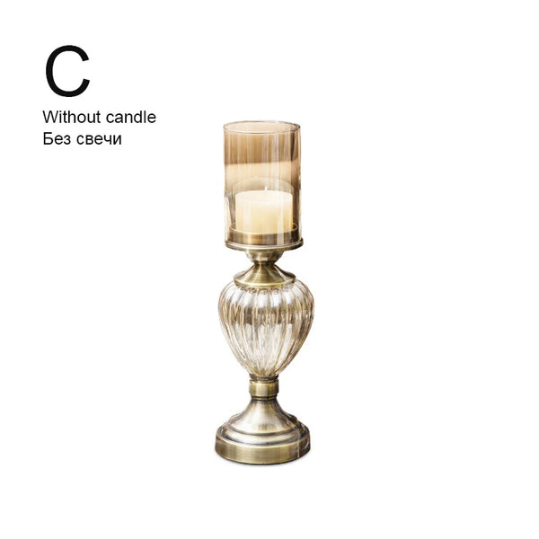 Bronze Glass Candle Holder-ToShay.org