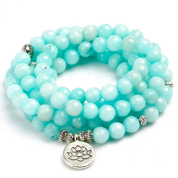 Blue Chalcedony Mala Beads-ToShay.org