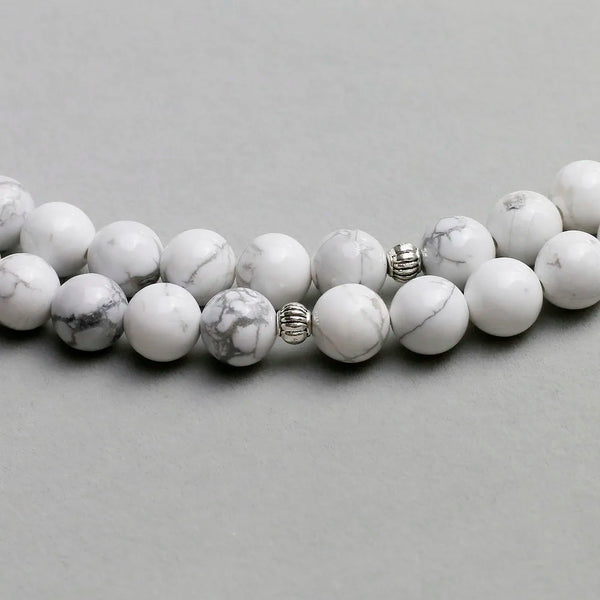 White Howlite Mala Beads-ToShay.org