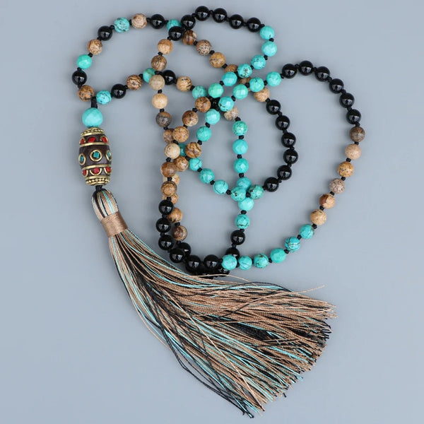 Blue Turquoise Mala Beads-ToShay.org