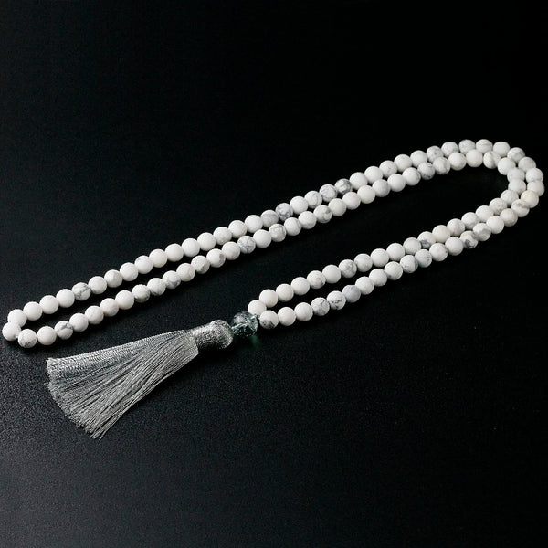 White Howlite Mala Beads-ToShay.org