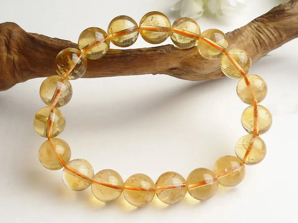 Yellow Citrine Bead Bracelet-ToShay.org