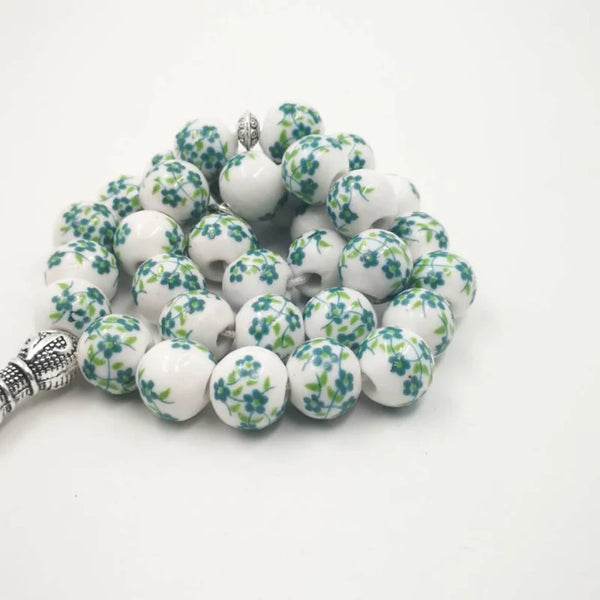 Green Ceramic Prayer Beads-ToShay.org