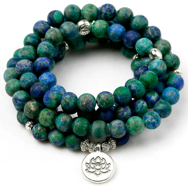 Blue Green Phoenix Lapis Mala Beads-ToShay.org