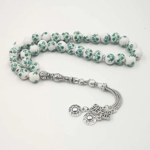 Green Ceramic Prayer Beads-ToShay.org