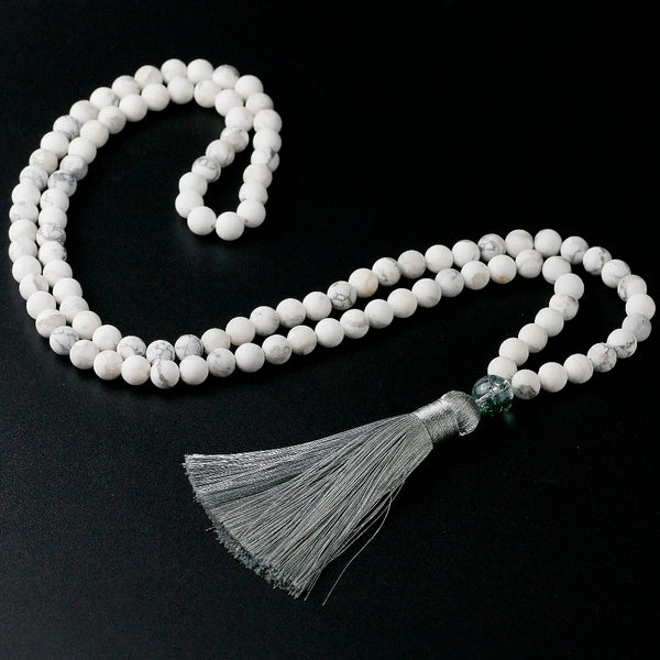 White Howlite Mala Beads-ToShay.org