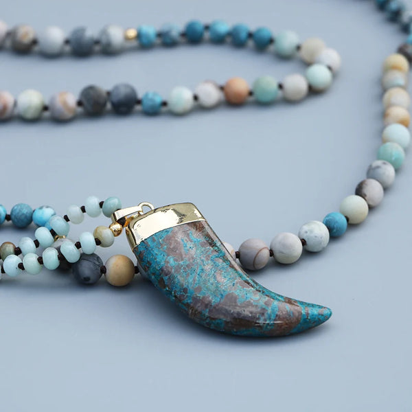 Blue Ocean Stone Mala Beads-ToShay.org