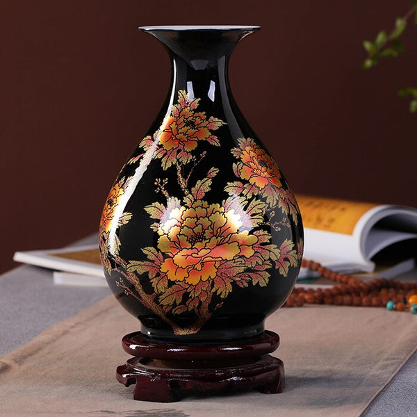 Jingdezhen Black Glaze Vase-ToShay.org