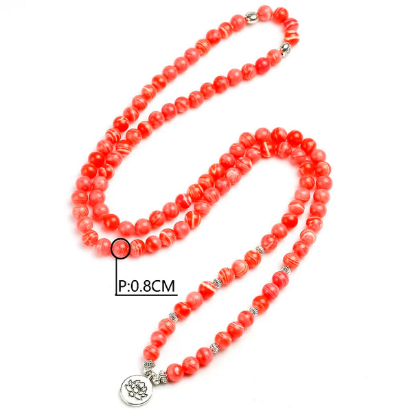 Red Rhodochrosite Stone Mala Beads-ToShay.org