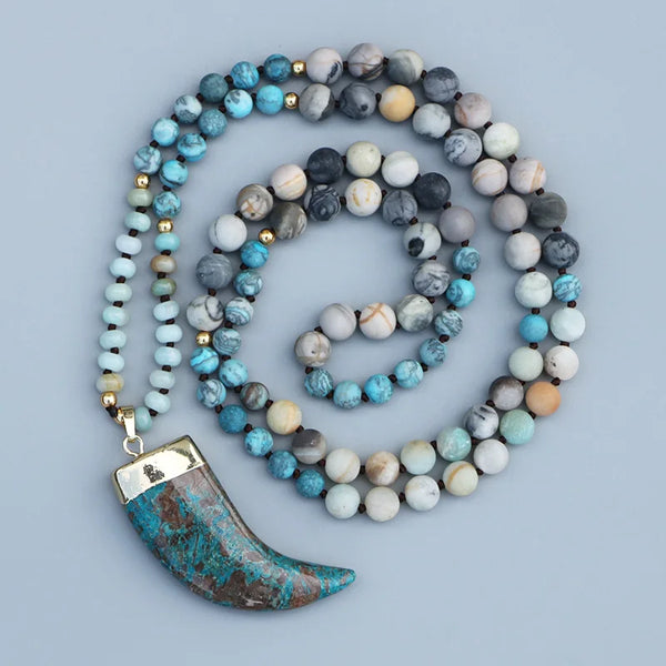 Blue Ocean Stone Mala Beads-ToShay.org