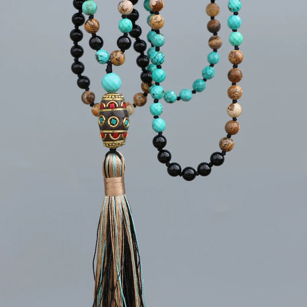 Blue Turquoise Mala Beads-ToShay.org