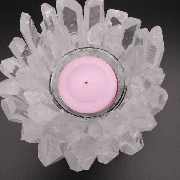 White Crystal Tealight Holders-ToShay.org