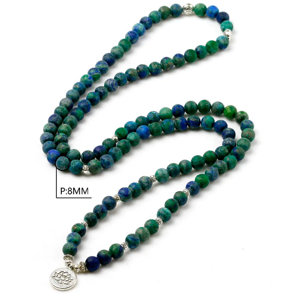 Blue Green Phoenix Lapis Mala Beads-ToShay.org