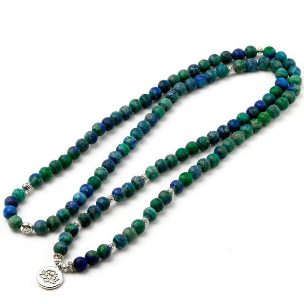 Blue Green Phoenix Lapis Mala Beads-ToShay.org