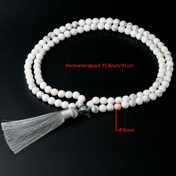 White Howlite Mala Beads-ToShay.org