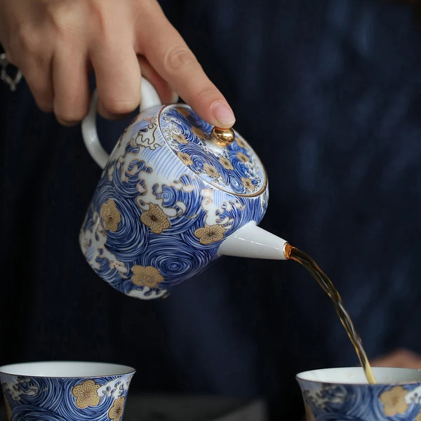 Blue White Starry Night Tea Pot-ToShay.org