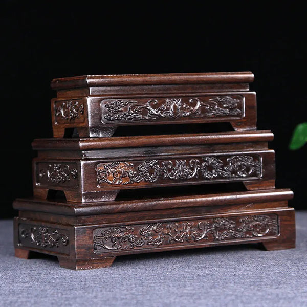 Ebony Carved Pedestal-ToShay.org