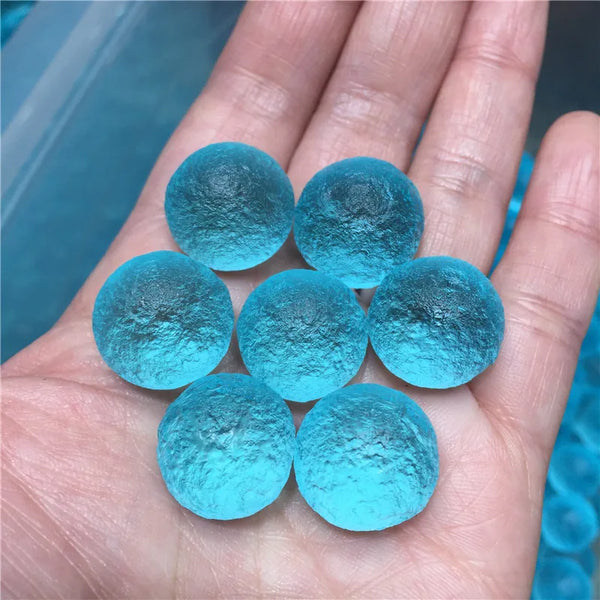 Blue Moldavite Meteorite Glass Balls-ToShay.org