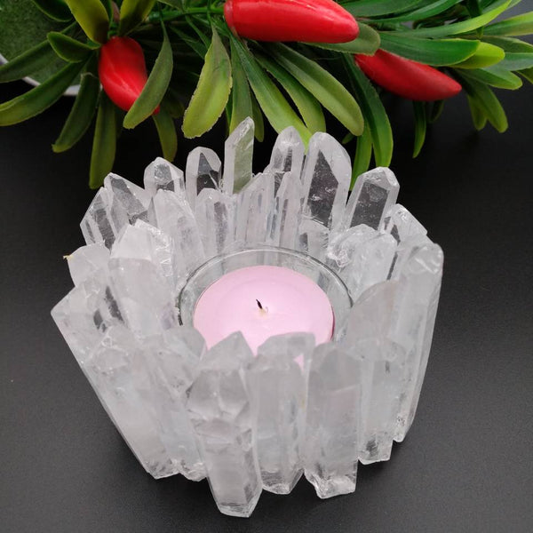 White Crystal Tealight Holders-ToShay.org