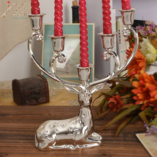 Silver Reindeer Candle Holder-ToShay.org