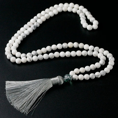 White Howlite Mala Beads-ToShay.org