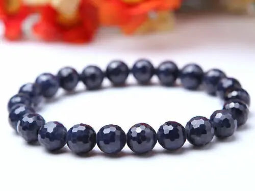 Blue Sapphire Bead Bracelet-ToShay.org